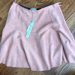 Pink suede skater skirt